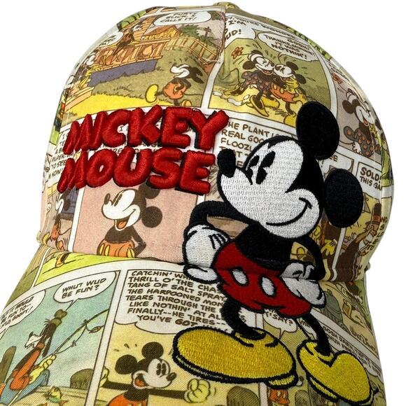 Disney Embroidered Mickey Mouse Comic Strip Hat Adjustable OS Fits Most Adult - Picture 6 of 6